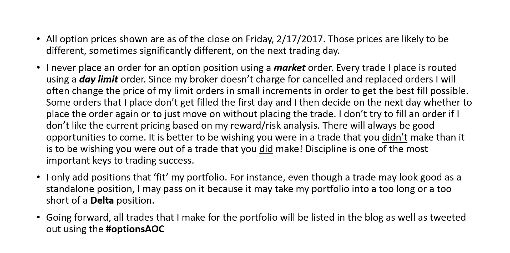 Weekly options trading services
